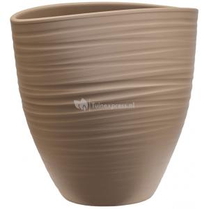 Planter Groove Ovaal Turin Greybeige 17x26 cm beige ovale planter voor binnen