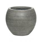 Pot Ridged Horizontal Abby S Dark grey 23x20 cm ronde bloempot