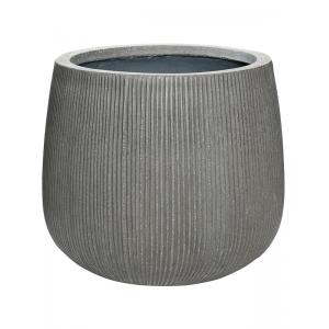 Pot Ridged Vertical Pax M Dark grey 40x36 cm ronde bloempot