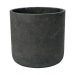 Pot Rough Charlie S Black Washed Fiberclay 15x15 cm zwarte ronde bloempot