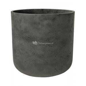 Pot Rough Charlie XL Black Washed Fiberclay 32x31 cm zwarte ronde bloempot