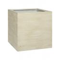 Cement Cube L Vertical Beige Washed 50x50x50 cm Ficonstone vierkante plantenbak