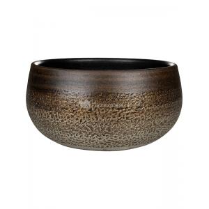 Bowl Mya Deep Champagne 28x13 cm ronde bruine lage bloempot voor binnen