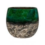 Pot Lindy Green Black donkergroene ronde bloempot voor binnen 16 cm