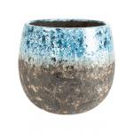 Pot Lindy Sky Blue blauwe ronde bloempot voor binnen 19 cm