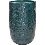 Hoge Pot Marly Ocean Blue ronde blauwe bloempot voor binnen en buiten 47x70 cm